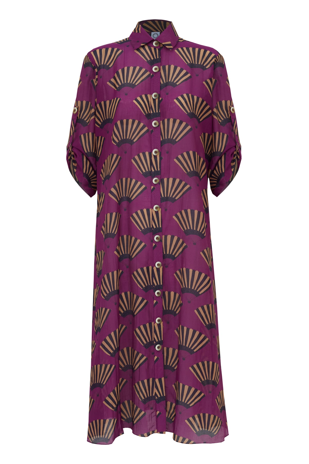 CAMISÃO ELISA LONGO LEQUE ROXO