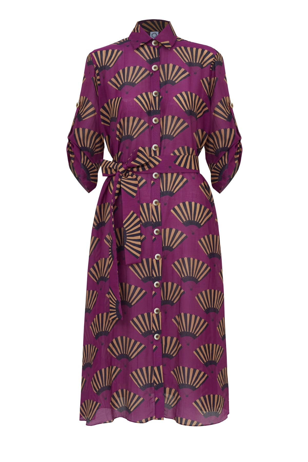 CAMISÃO ELISA LONGO LEQUE ROXO