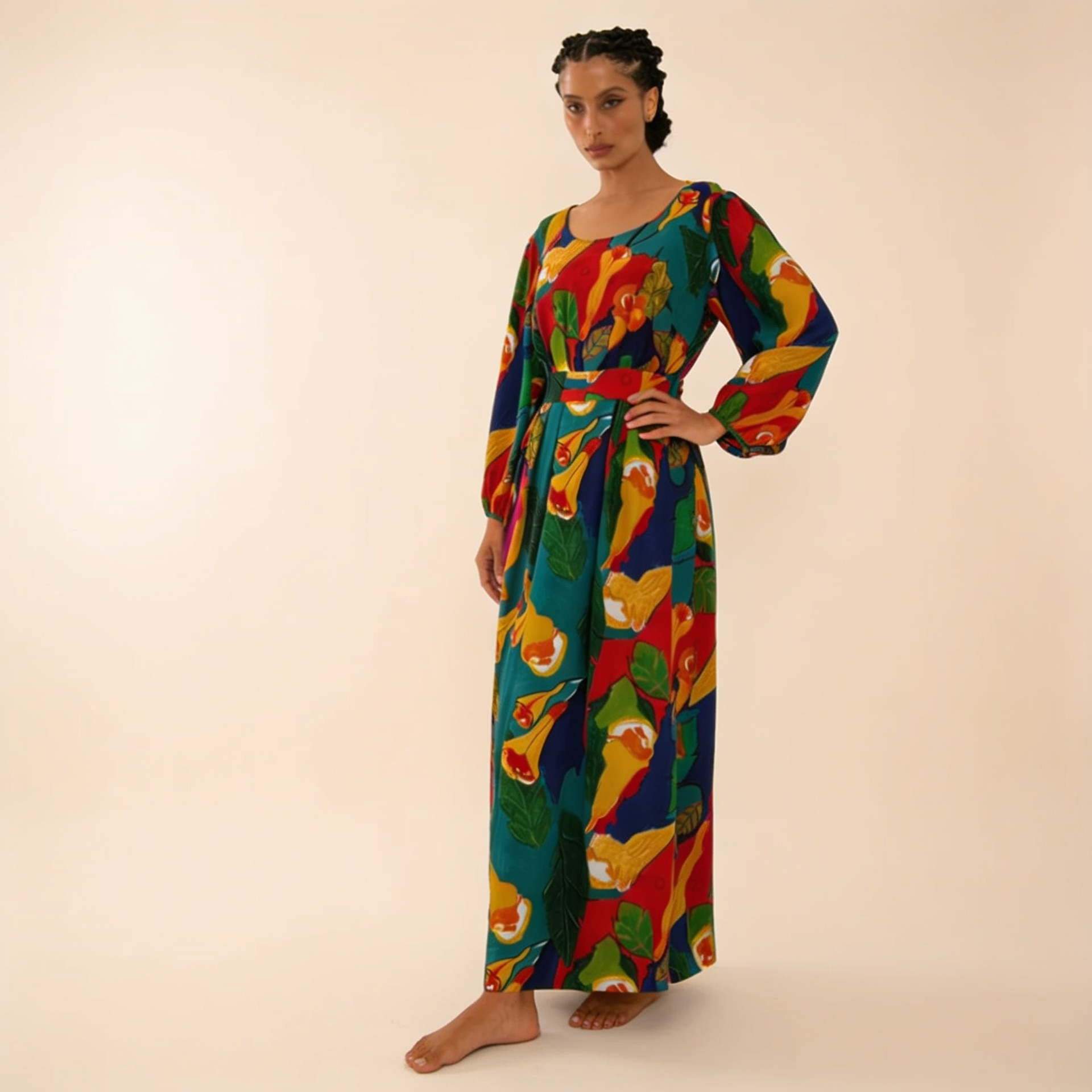 VESTIDO MANUELA TROMBETA DE ANJO VERDE