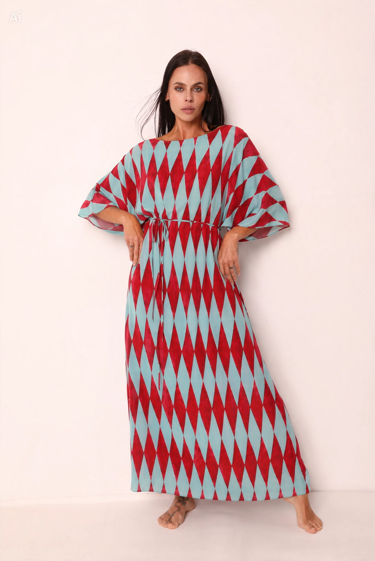 CAFTAN AMÉLIA VENEZA TURQUESA