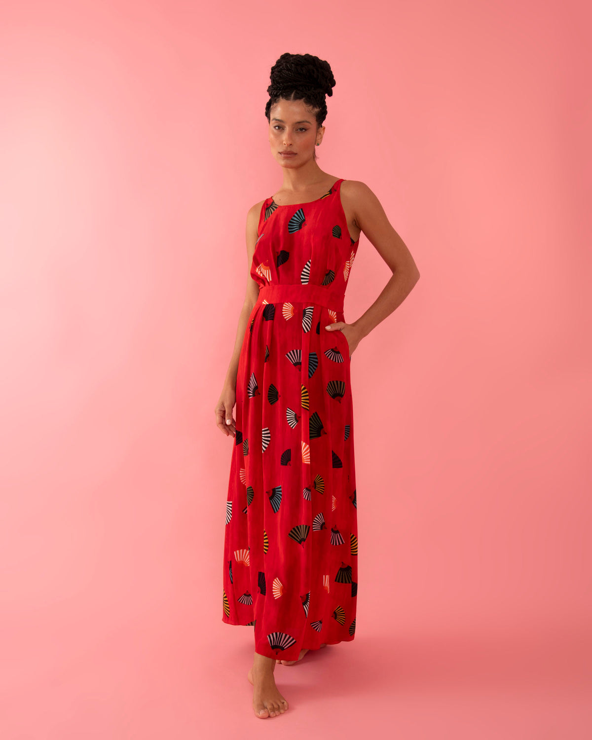 VESTIDO FIT LEQUE VERMELHO