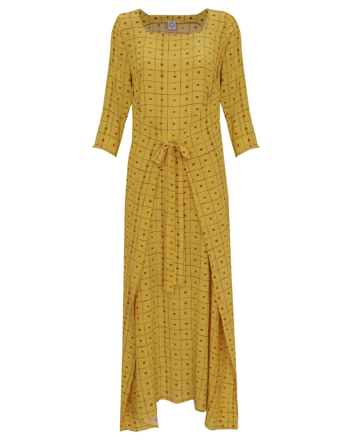 VESTIDO ASA LONGO MIKONOS AMARELO