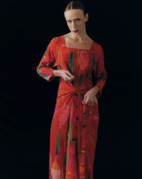 VESTIDO ASA LONGO BASTÃO VERMELHO