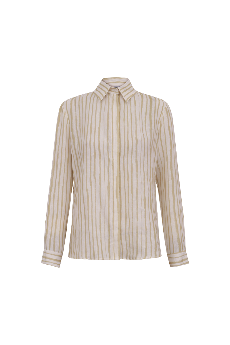 CAMISA ANA STRIPES BEGE