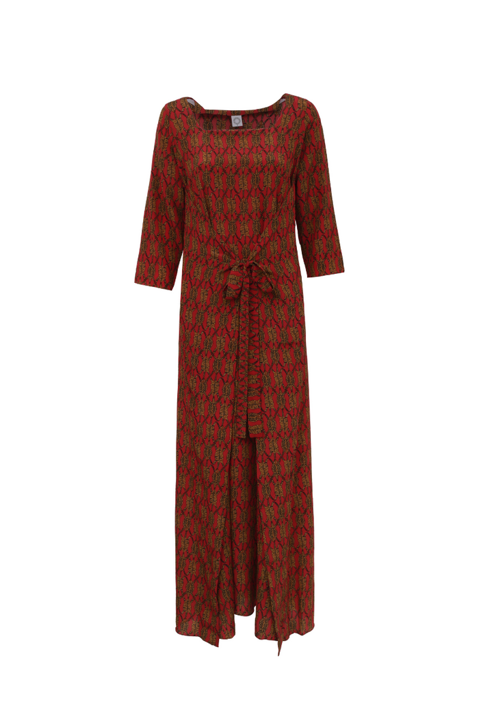 VESTIDO ASA TIGRE GOIABA