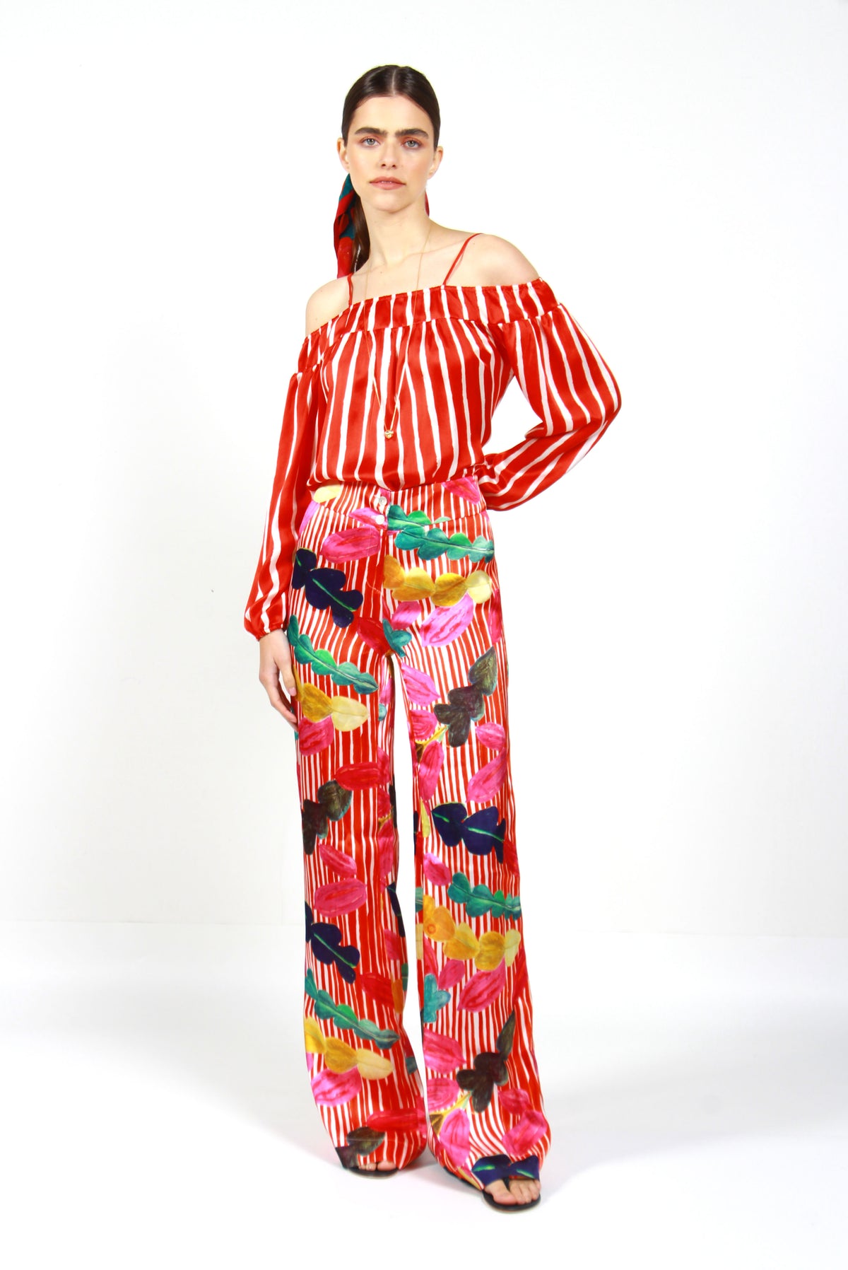 BLUSA LAYLA STRIPES VERMELHA