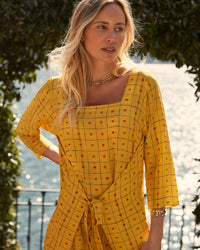 VESTIDO ASA LONGO MIKONOS AMARELO