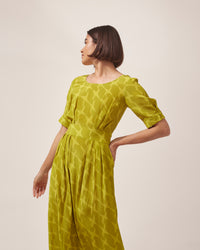 VESTIDO MANUELA PIED DE POULE VERDE