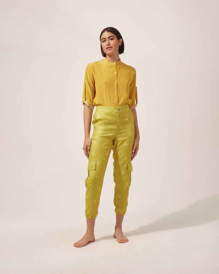 CALÇA JULIANA PIED DE POULE VERDE
