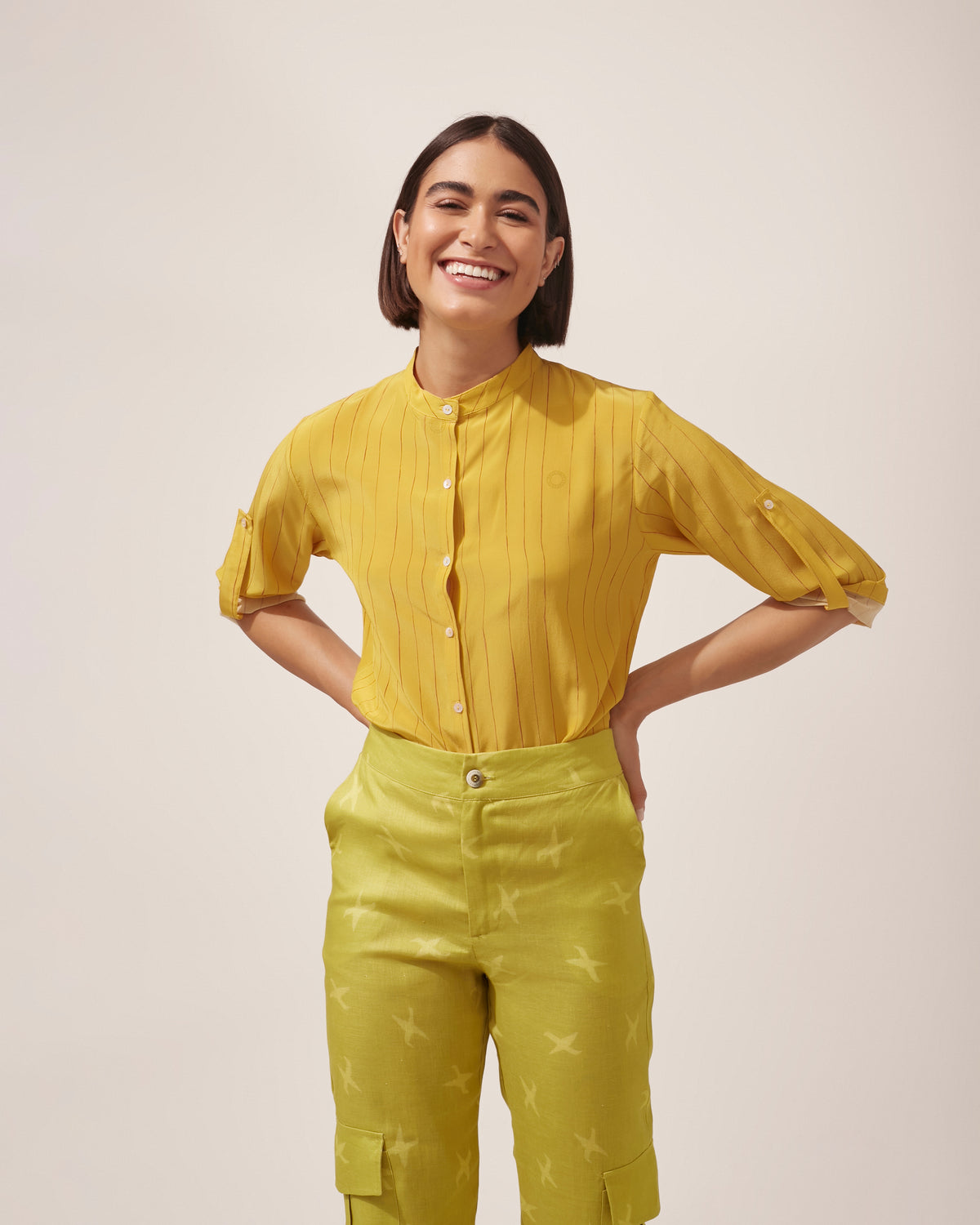 CALÇA JULIANA PIED DE POULE VERDE
