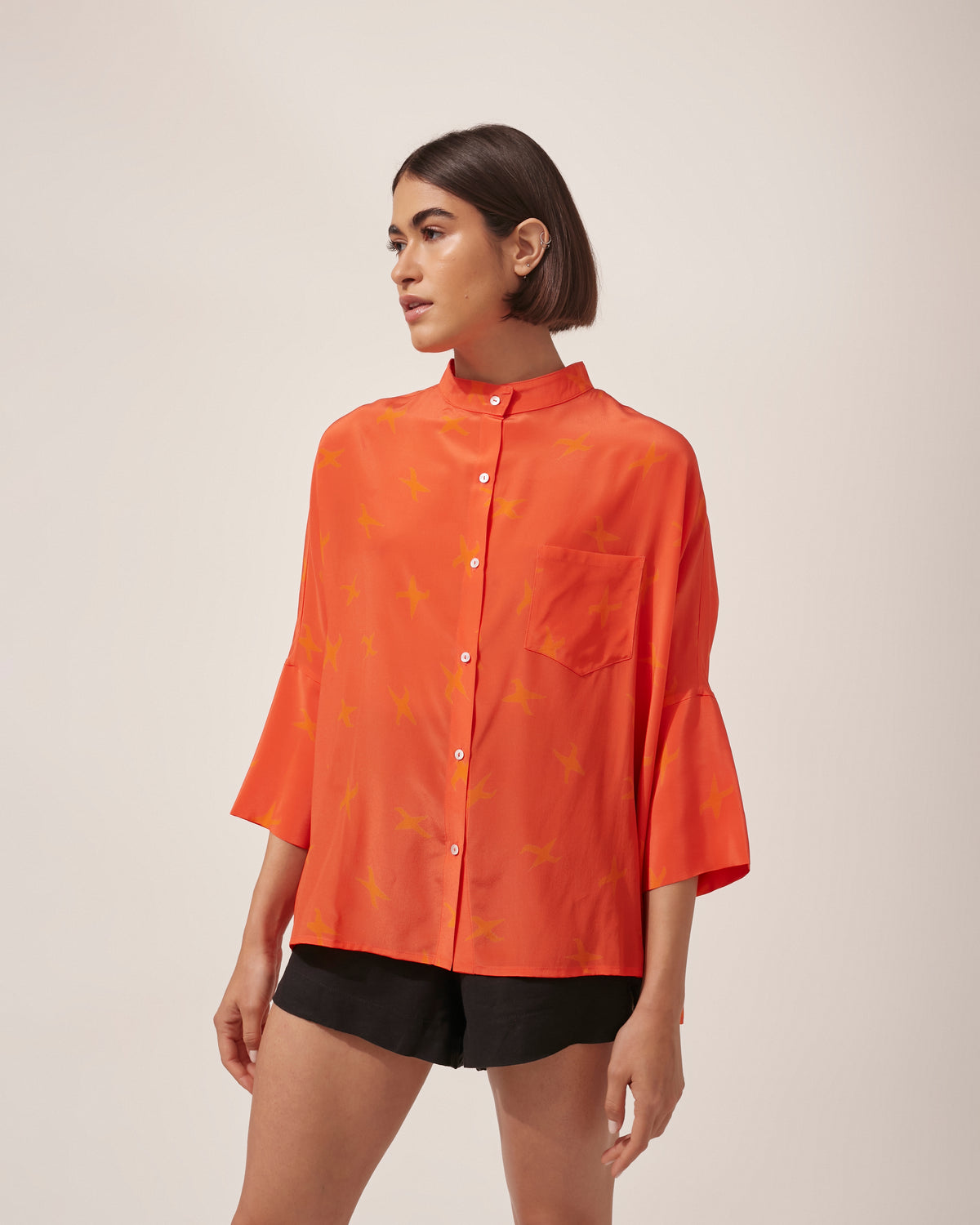 CAMISA J PIED DE POULE LARANJA