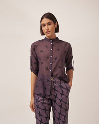 CALÇA JULIANA PIED DE POULE ROXO