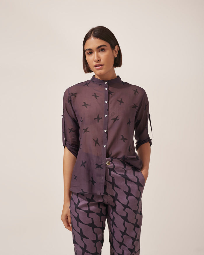 CALÇA JULIANA PIED DE POULE ROXO