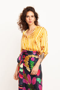 CAMISA T STRIPES MOSTARDA