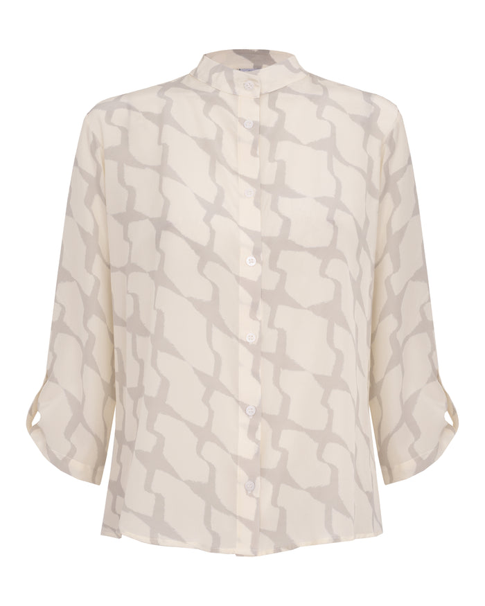 CAMISA T PIED DE POULE CINZA