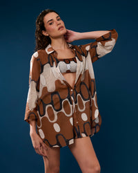 CAMISÃO ELISA IPANEMA MARROM