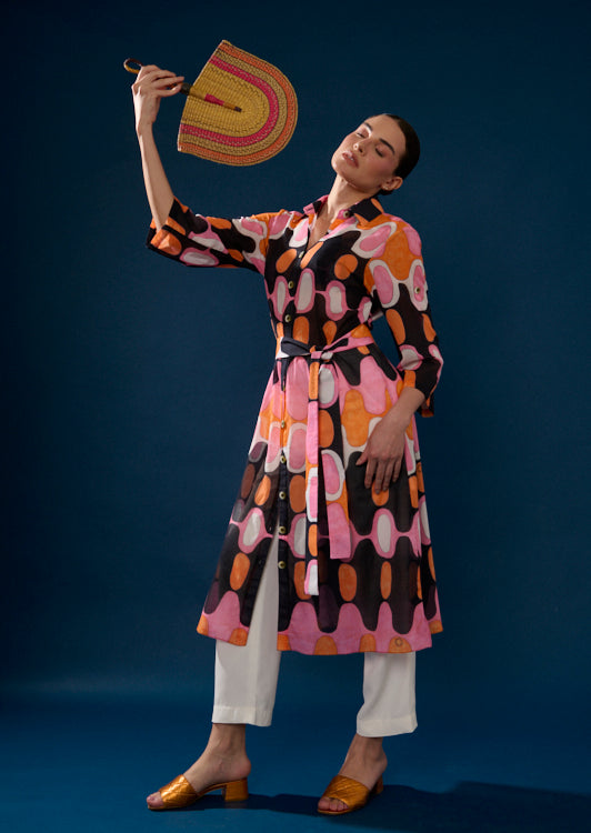 CAMISÃO ELISA LONGO IPANEMA ROSA