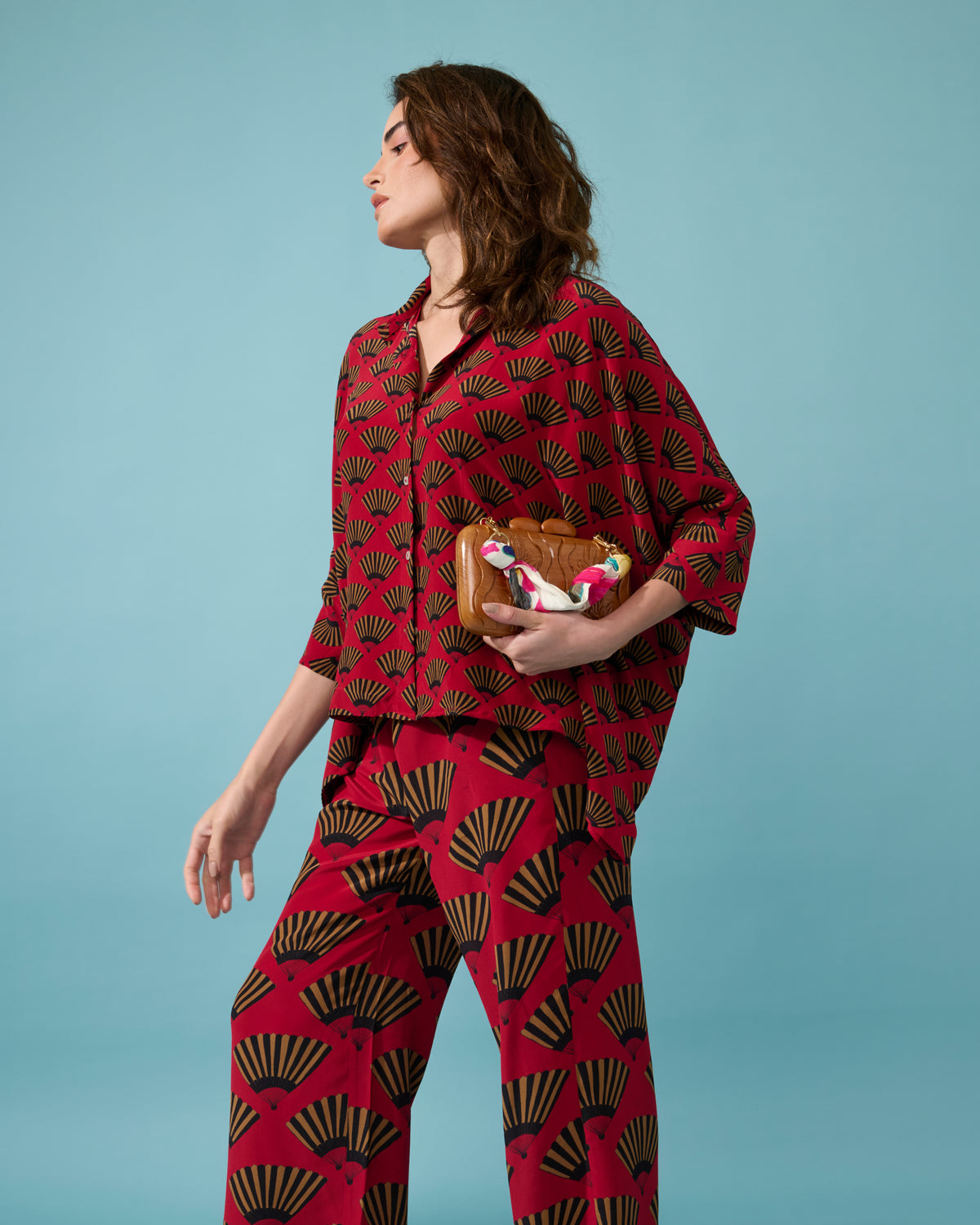 CAMISA LENÇO LEQUE VERMELHO