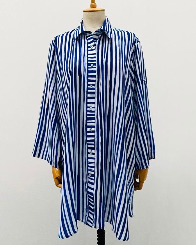 CAMISÃO ELISA STRIPES AZUL