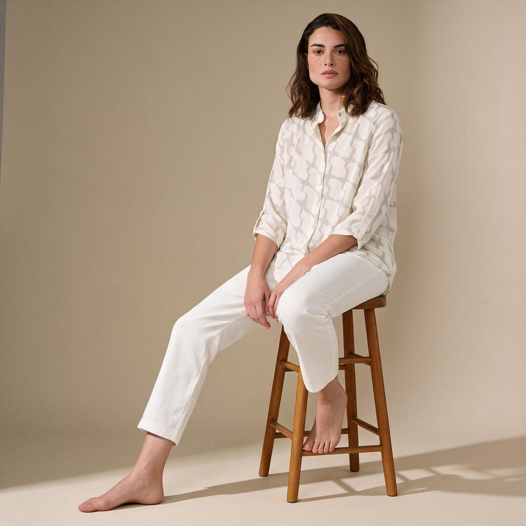CAMISA T PIED DE POULE CINZA