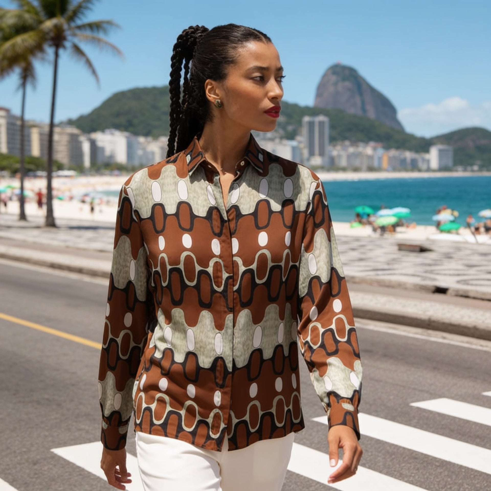 CAMISA ANA IPANEMA MARROM
