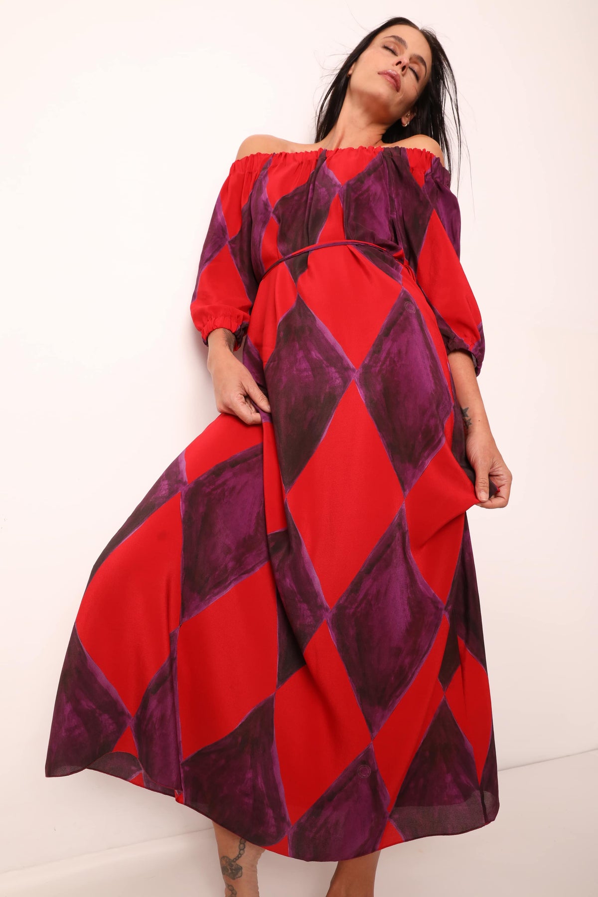 VESTIDO BARDOT VENEZA BERINJELA