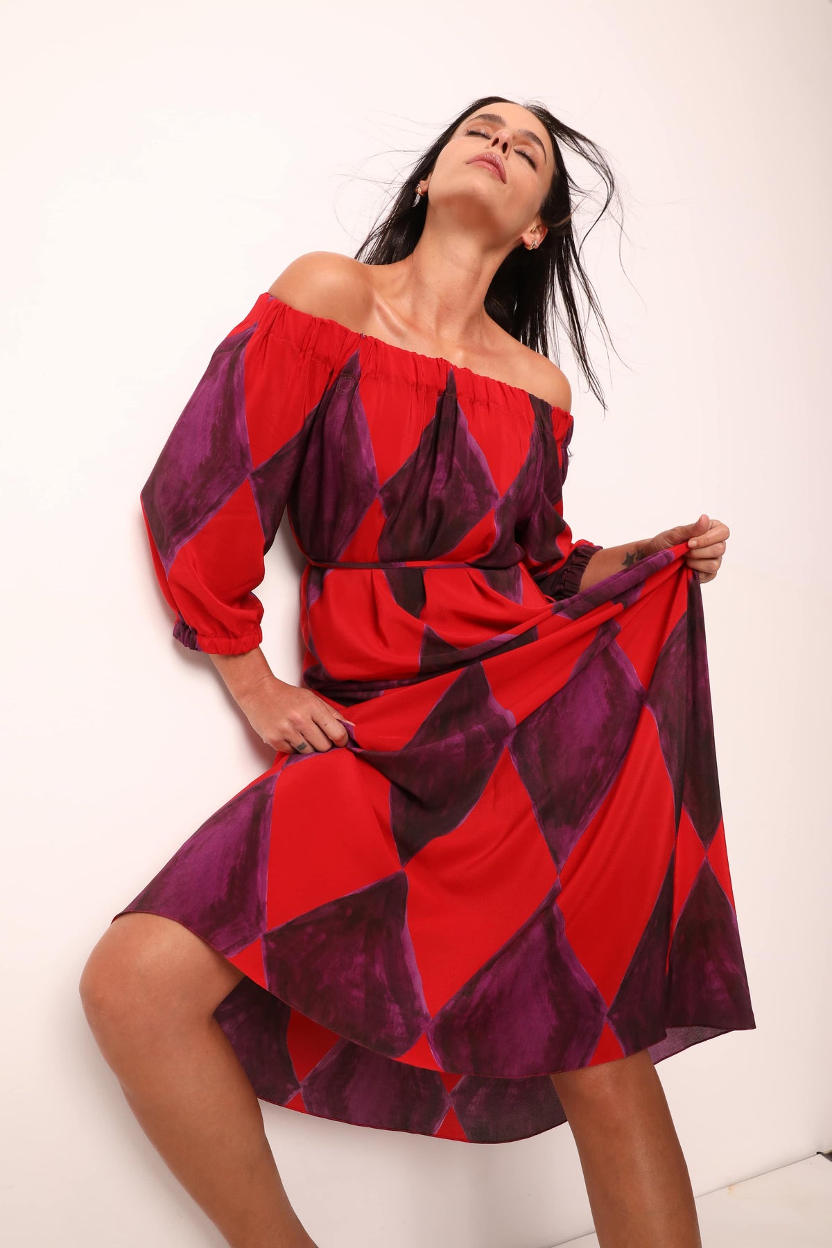VESTIDO BARDOT VENEZA BERINJELA