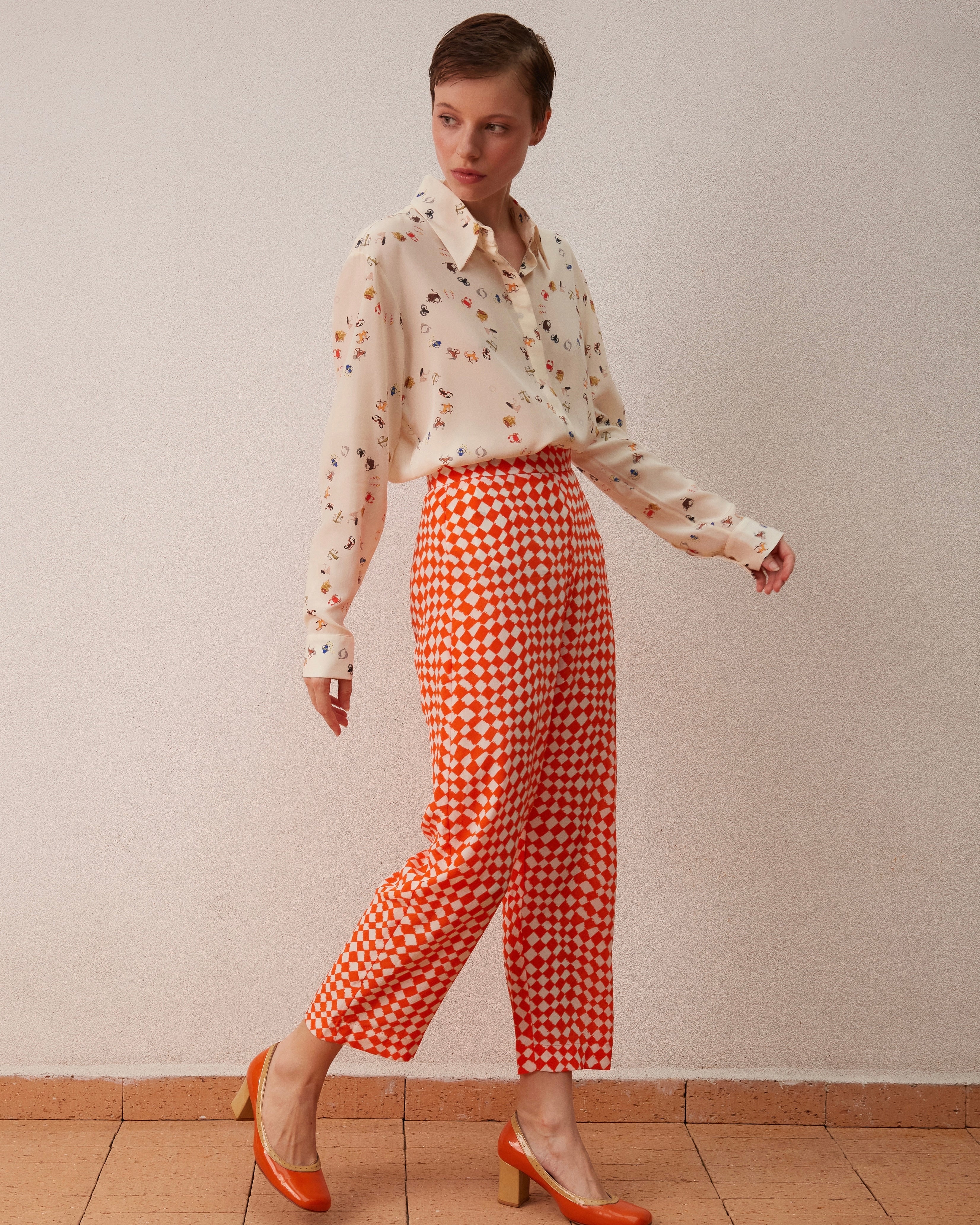 CALÇA GLÓRIA AZULEJO LARANJA