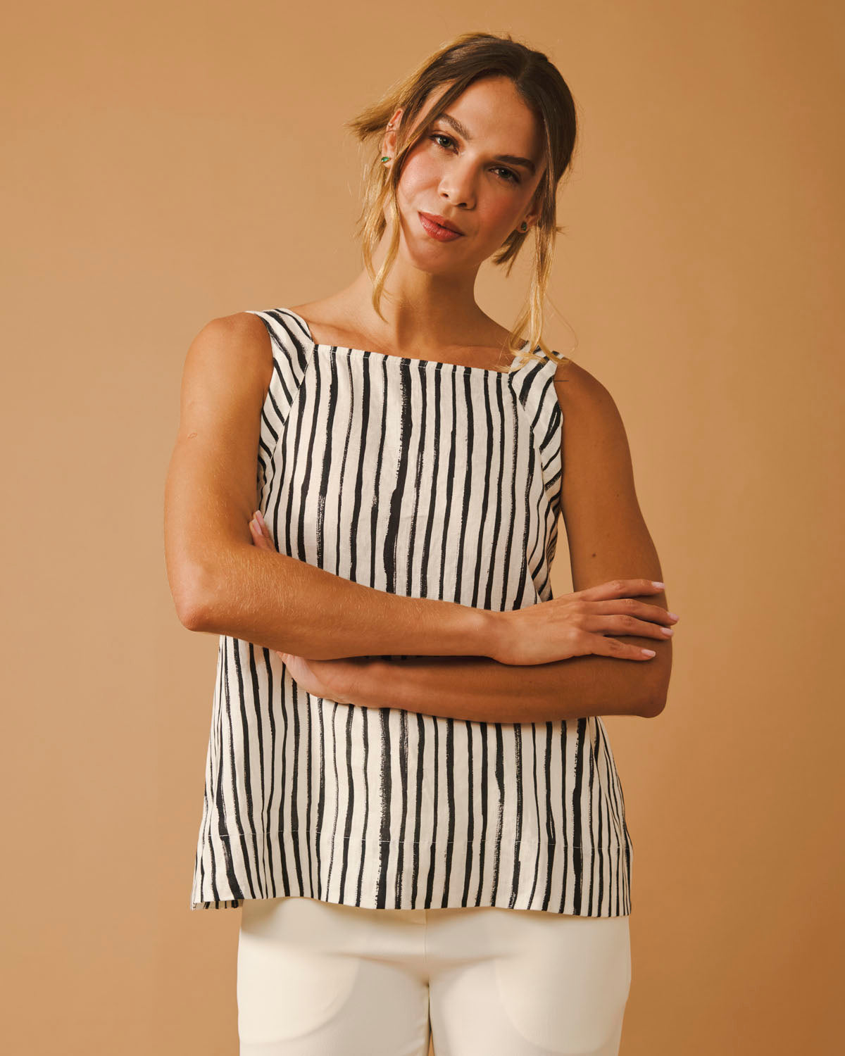 BLUSA DIVA STRIPES PRETO