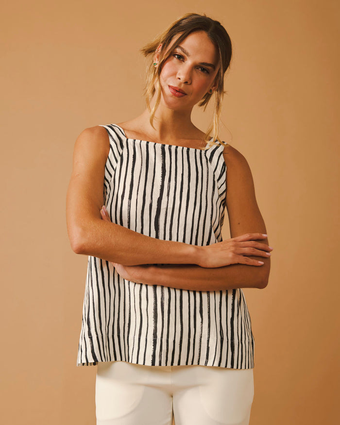 BLUSA DIVA STRIPES PRETO