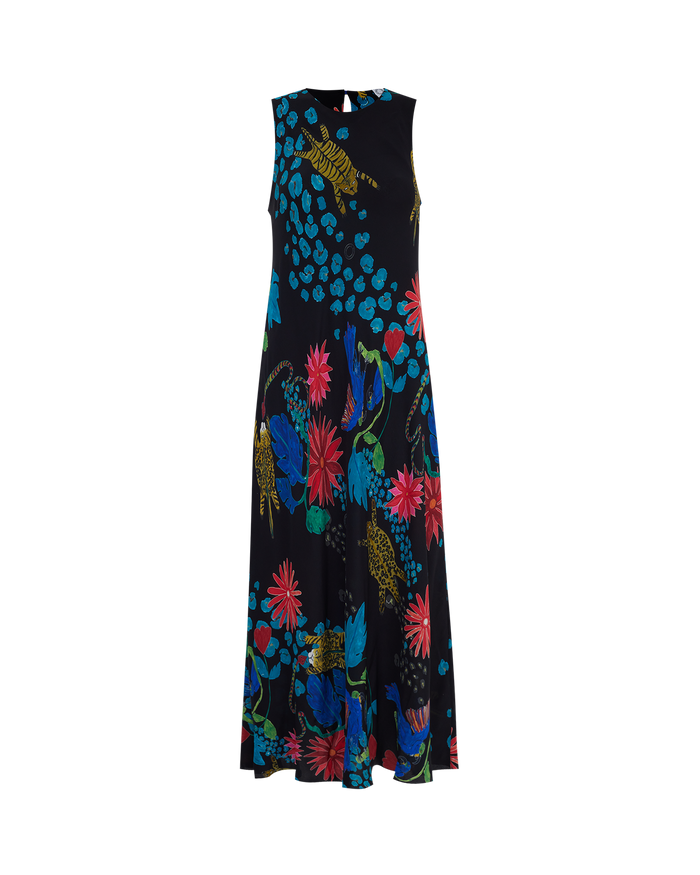 VESTIDO FLORA PARAÍSO PRETO