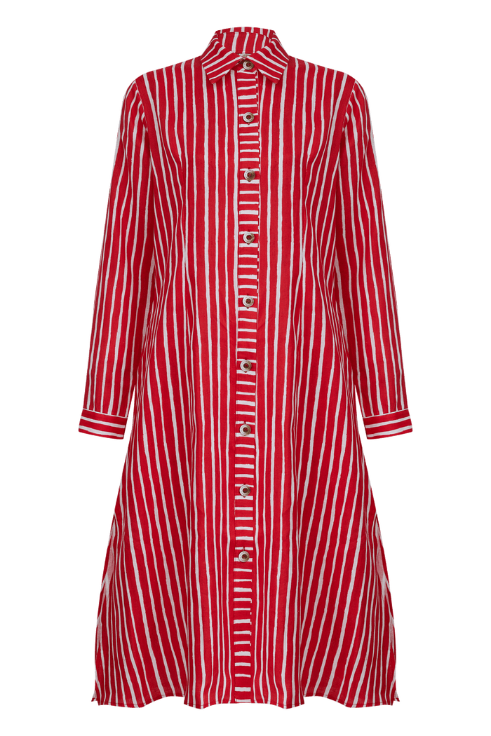 CHEMISE MIRIAM STRIPES VERMELHO