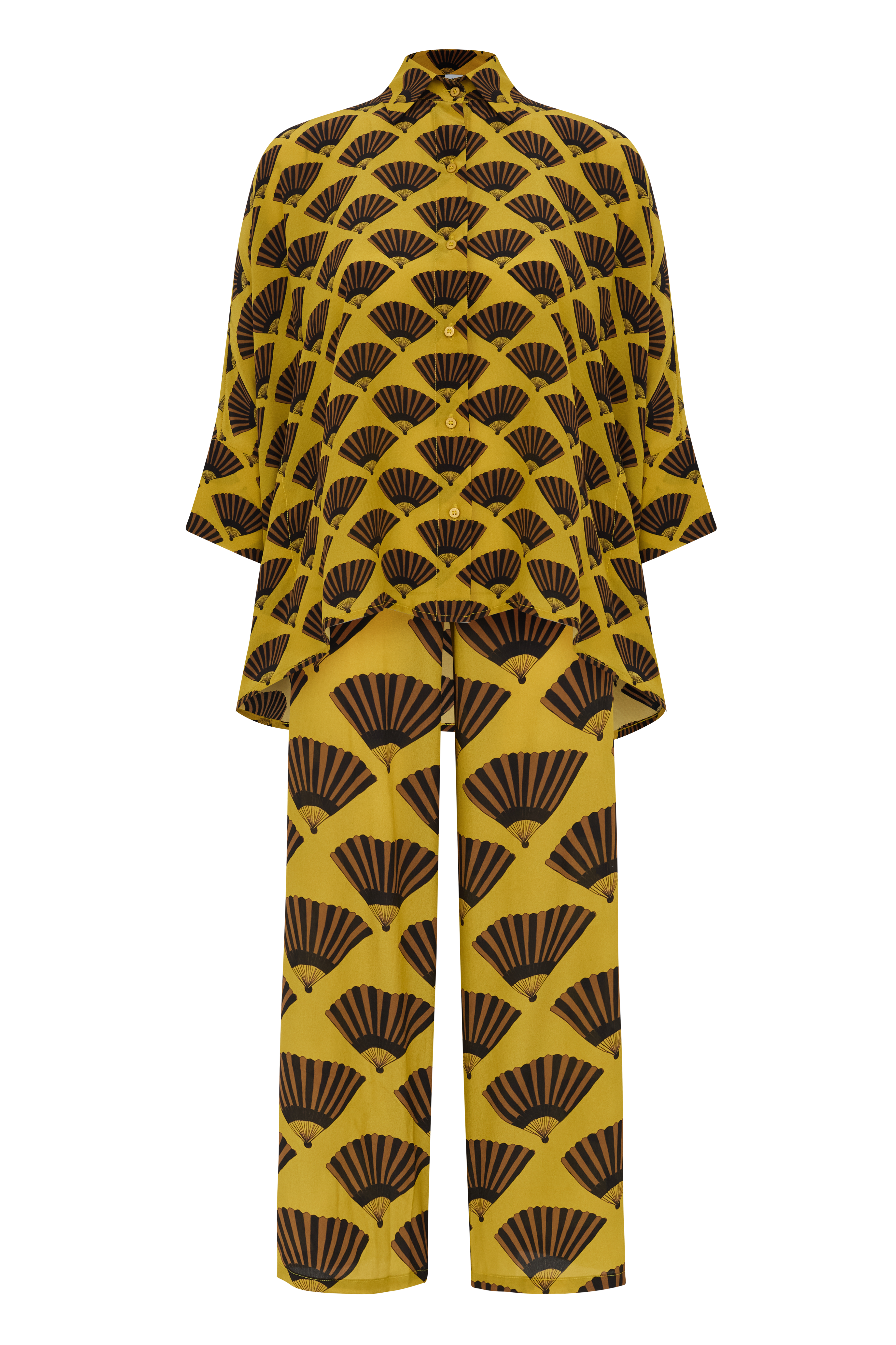 CALÇA LEQUES MOSTARDA