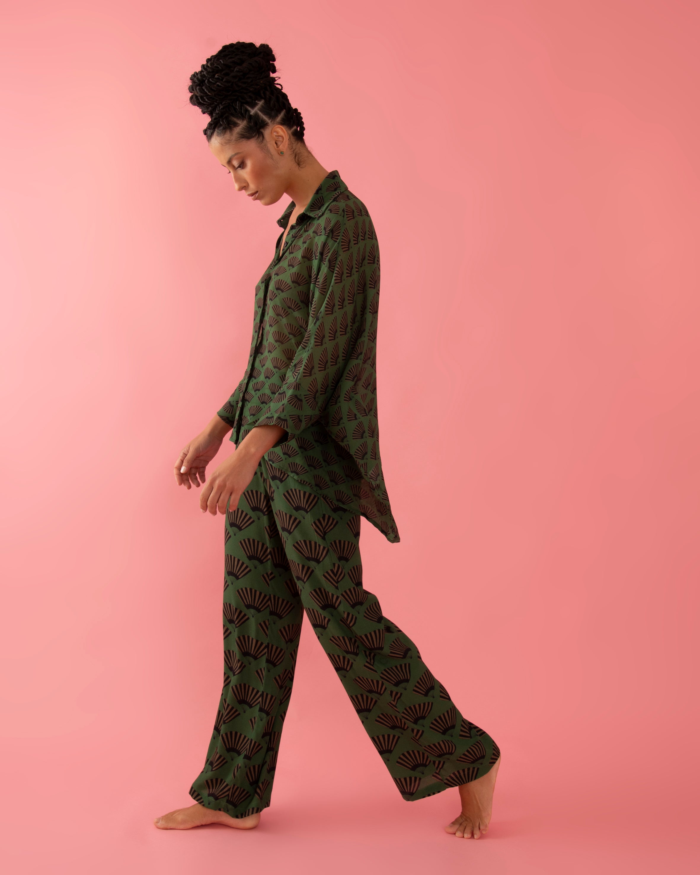 CAMISA LENÇO LEQUE VERDE