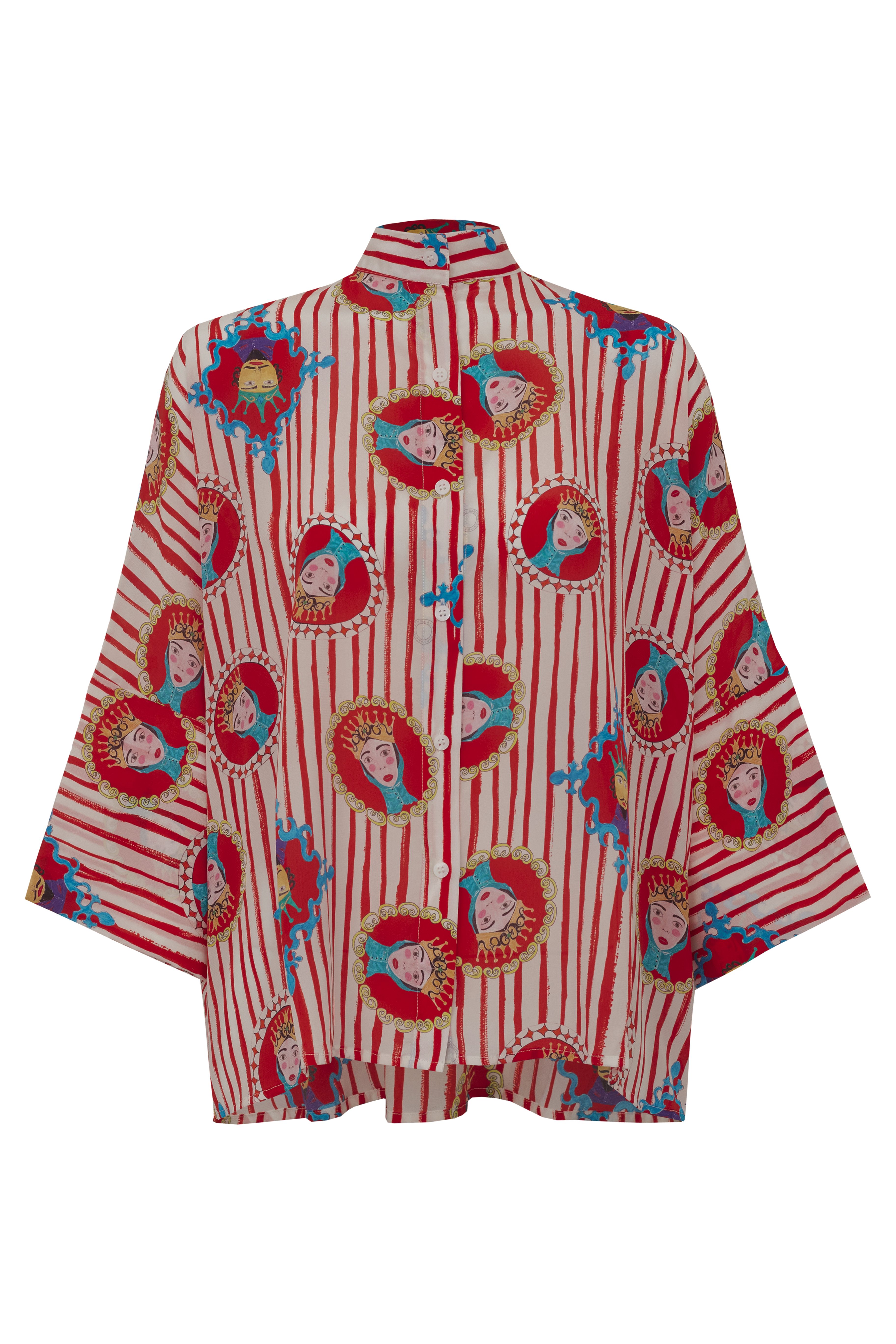 CAMISA JOTA REI RAINHA LISTRA VERMELHA