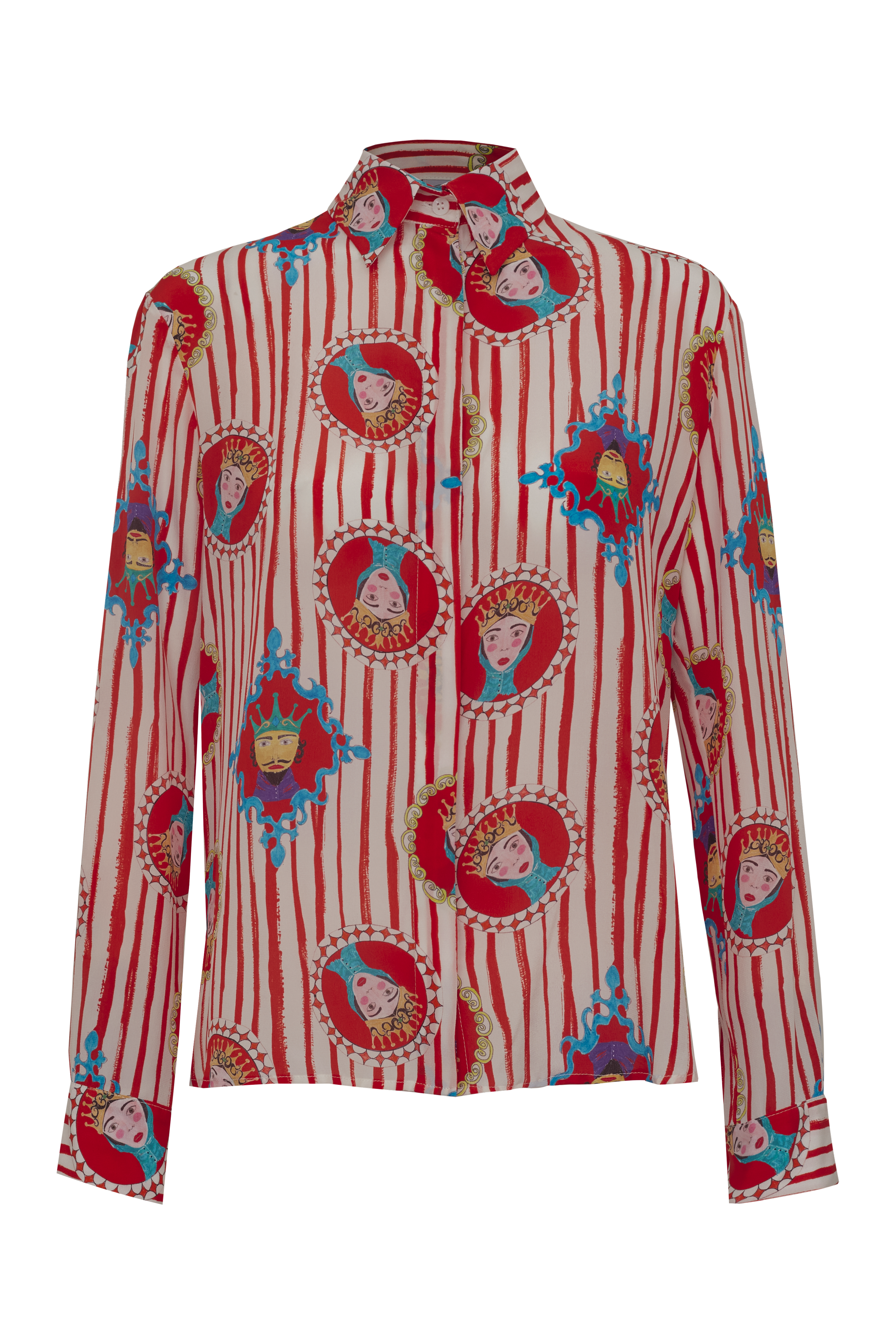 CAMISA ANA REI RAINHA LISTRA VERMELHA