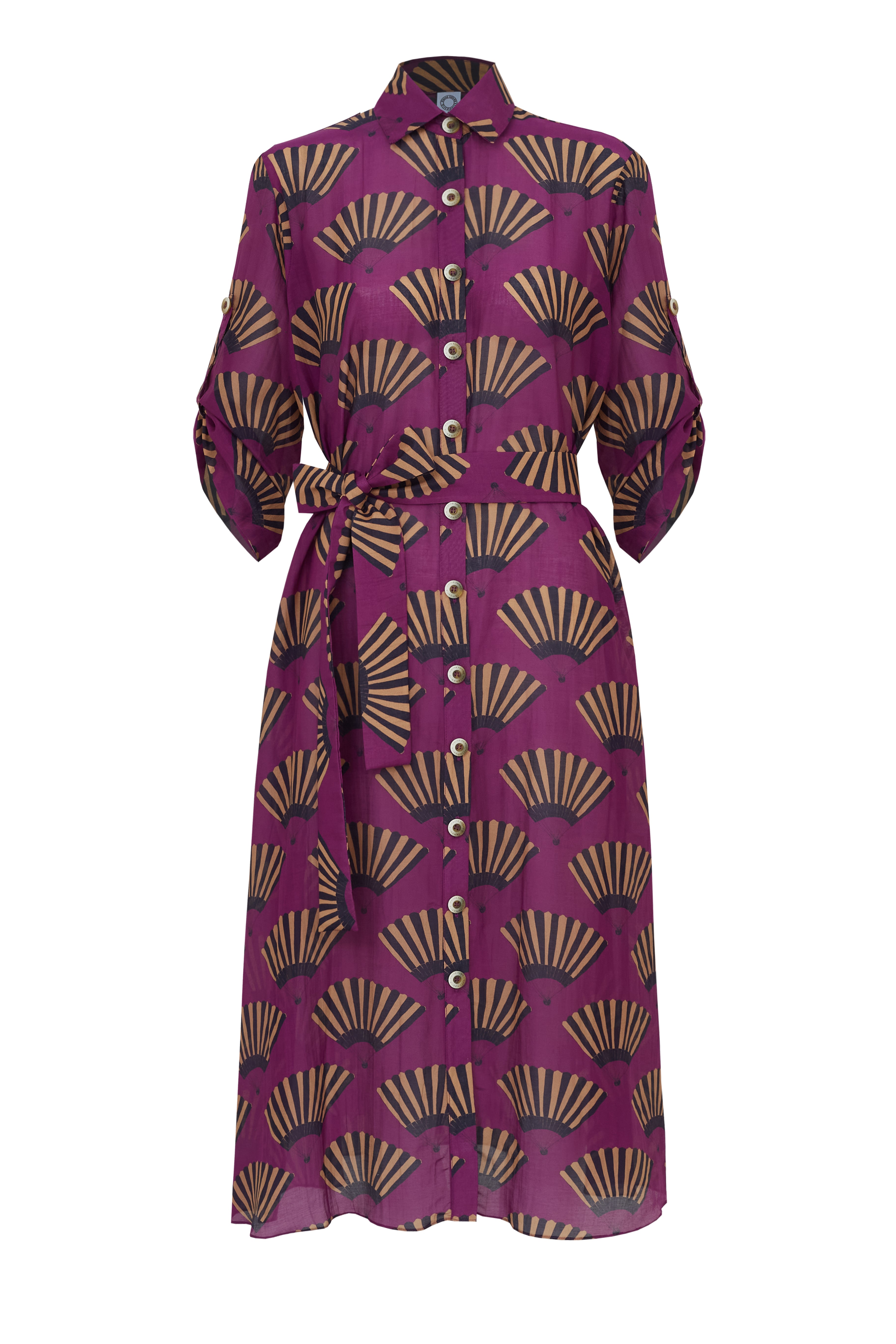 CHEMISE ELISA LONGO LEQUE BERINJELA