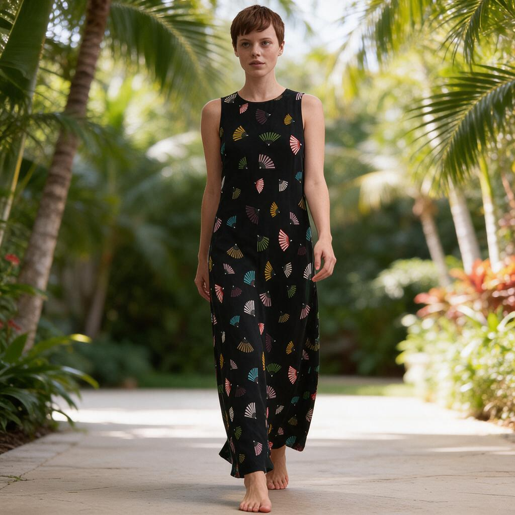 VESTIDO FLORA LEQUE PRETO