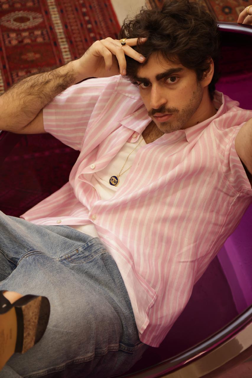 CAMISA BOY STRIPES ROSA