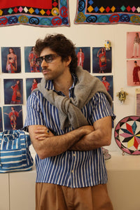 CAMISA BOY STRIPES AZUL