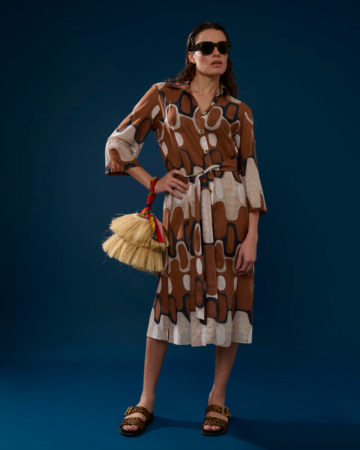 CAMISÃO ELISA LONGO IPANEMA MARROM