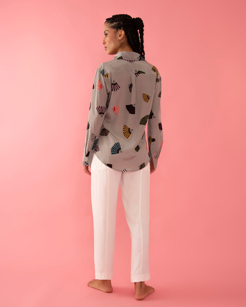 CAMISA ANA LEQUE CINZA