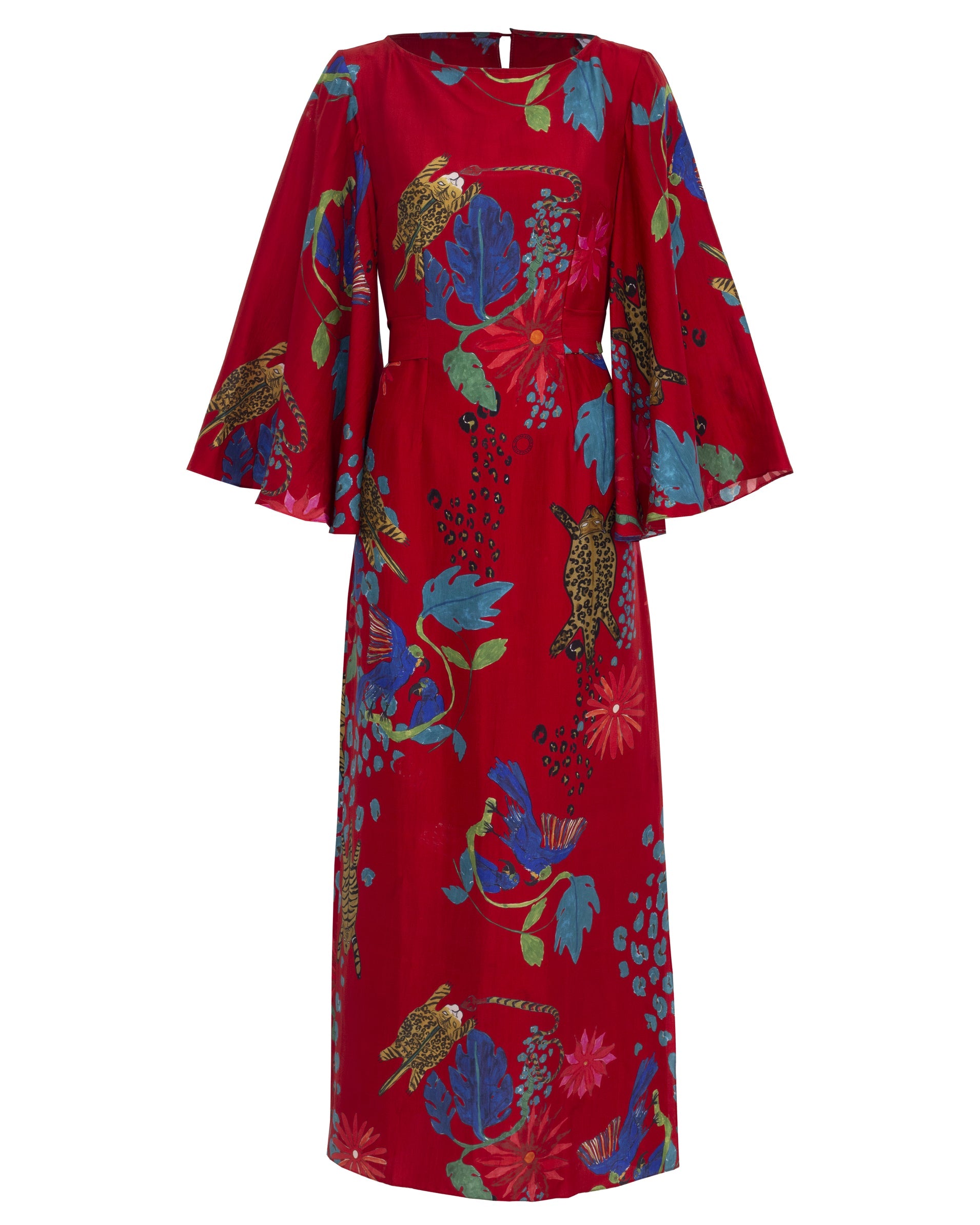 VESTIDO LELE LONGO PARAÍSO VERMELHO
