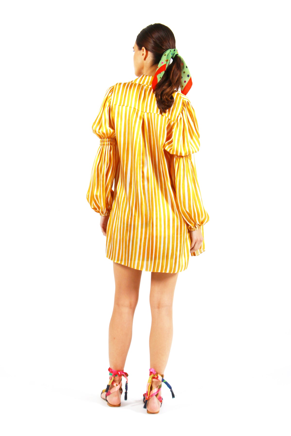 CAMISA FRIDA LONGA STRIPES MOSTARDA