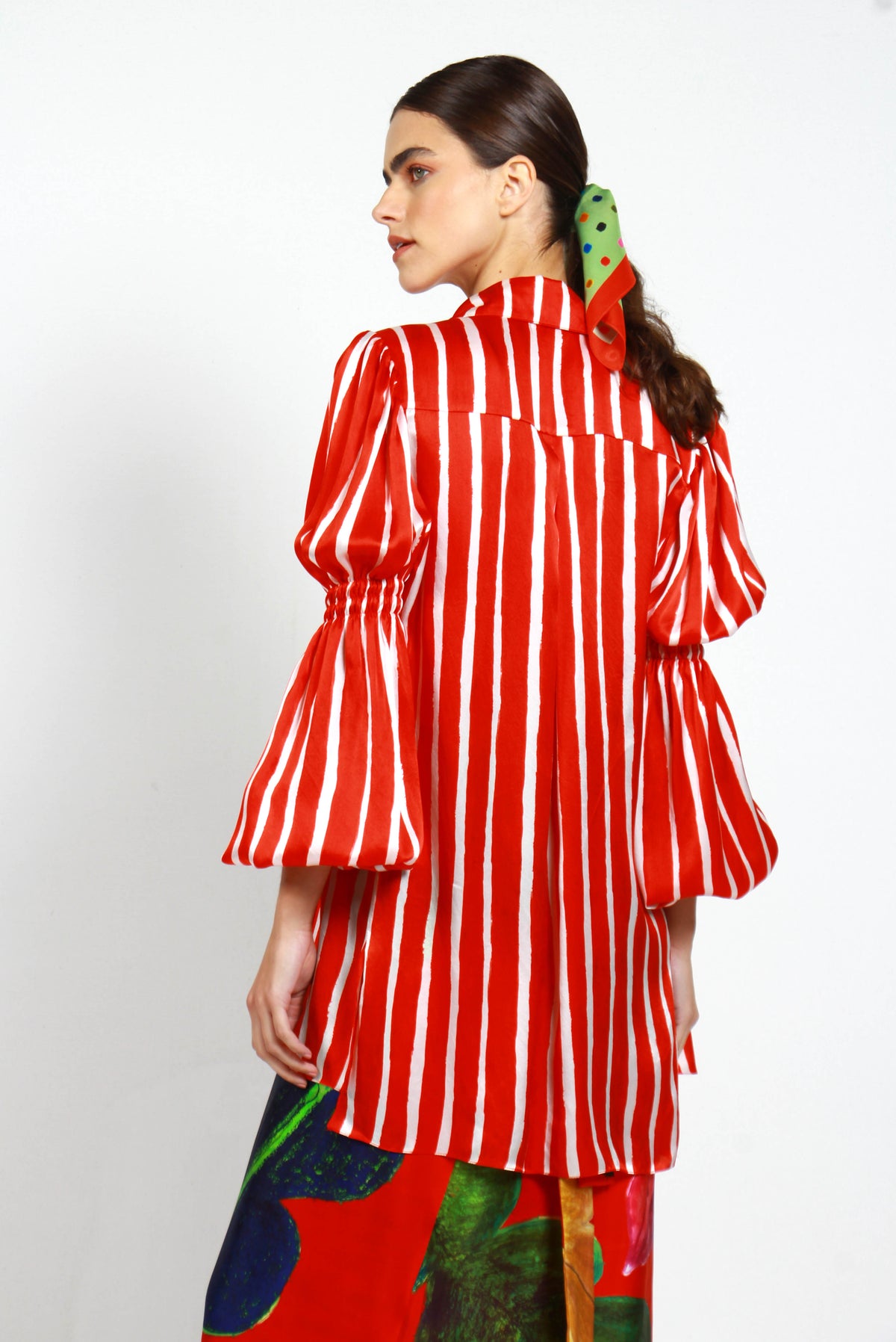 CAMISA FRIDA LONGA STRIPES VERMELHA