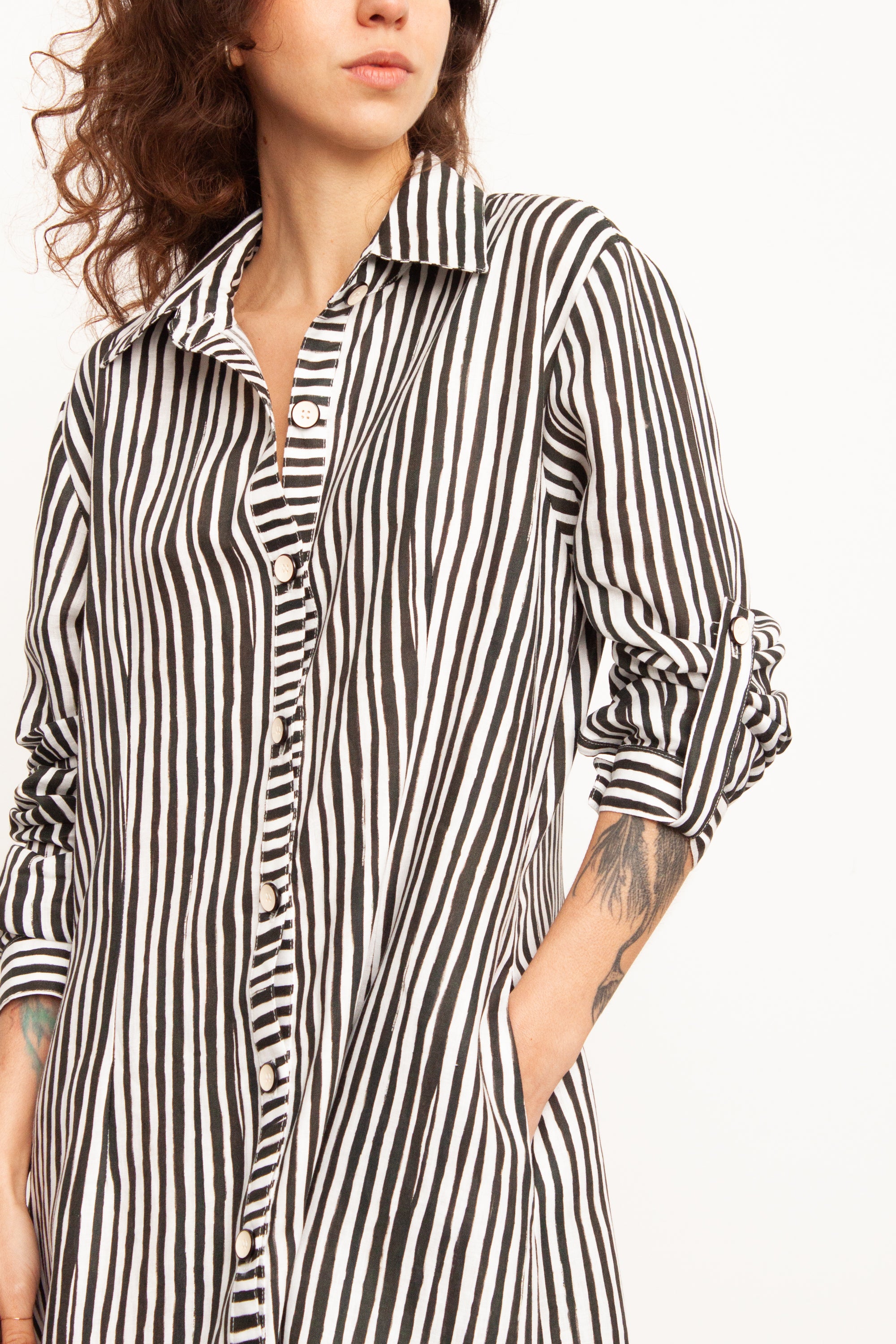 CHEMISE MIRIAM STRIPES PRETO