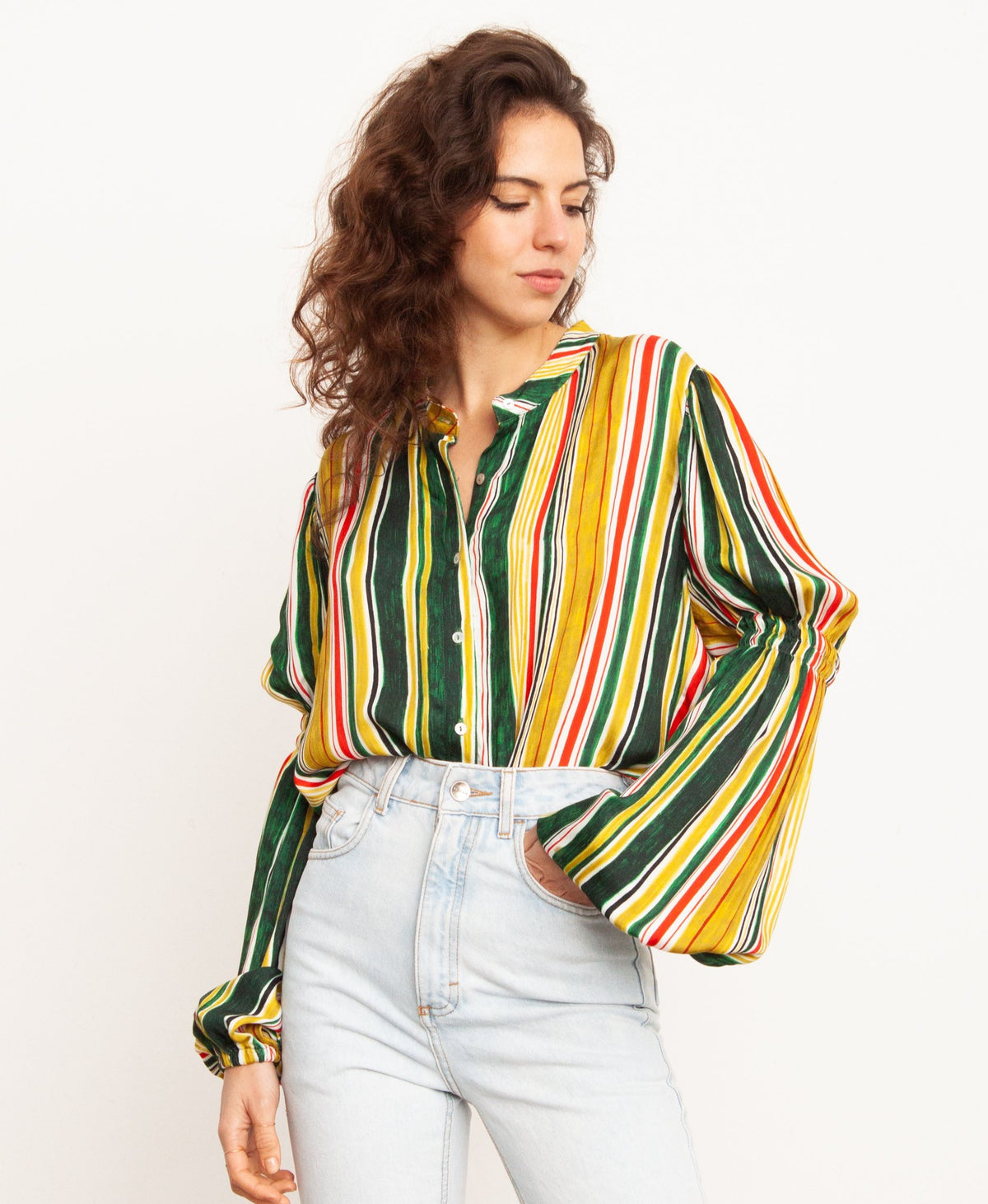 CAMISA FRIDA LISTRAS VERDE